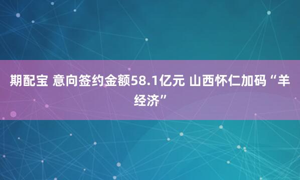 期配宝 意向签约金额58.1亿元 山西怀仁加码“羊经济”